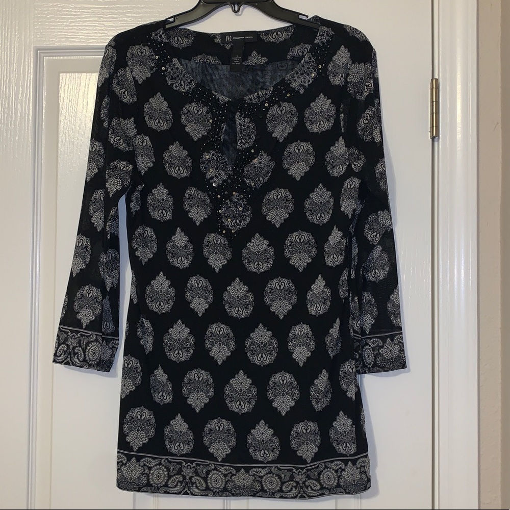 INC Black beaded top